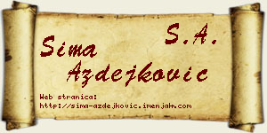 Sima Azdejković vizit kartica